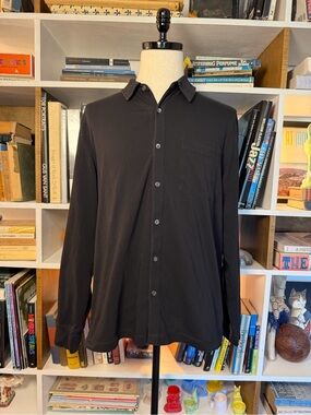 James Perse Black Button-Front Shirt
